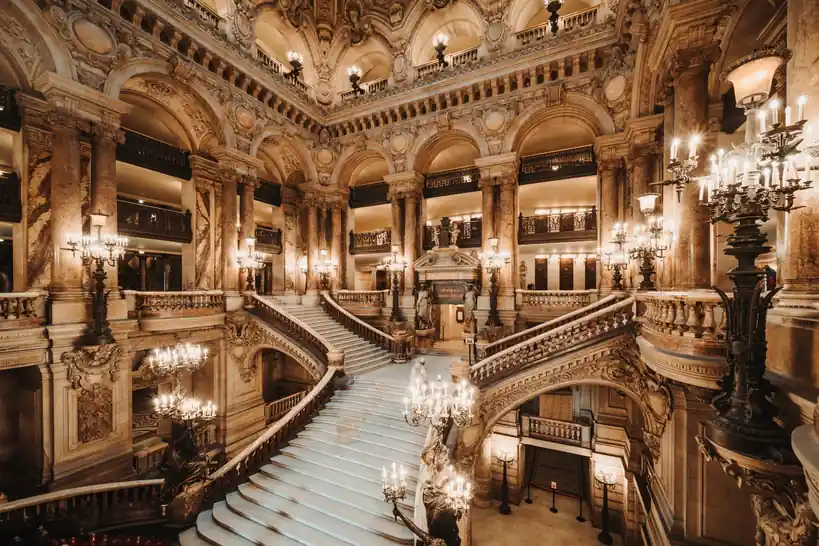 Ornate staircase in Paris Opera House